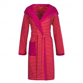 Sale! Esprit Dames Badjas Striped Hooded capuchon Raspberry Roze